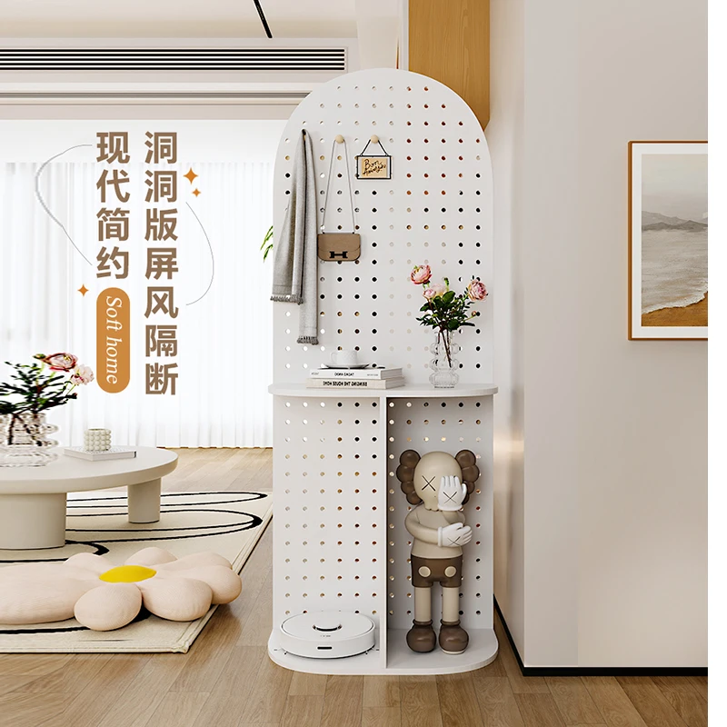 Hole plate, screen partition, living room entrance door blocking, movable small apartment entrance  porch rack landing