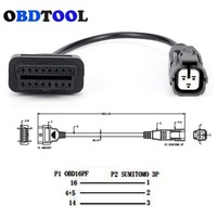 OBD 16PIN To 3 Core Connector for YAMAHA Jet-boat Mercury Marine Diagnostics CABLE 3pin OBD2 Transfer Line Outboard Engine Cord