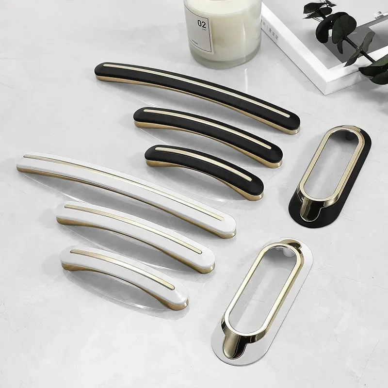 Modern Simple Zinc Alloy Cabinet Drawer Handle Light Luxury Hardware Wardrobe Pulls Indoor Furniture Knobs Wholesale