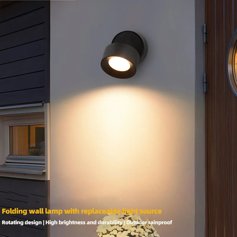 

Outdoor Wall Lamp Waterproof Adjustable Angle Garden Light Corridor Balcony Wall Sconce Light Wall Corner Spotlight