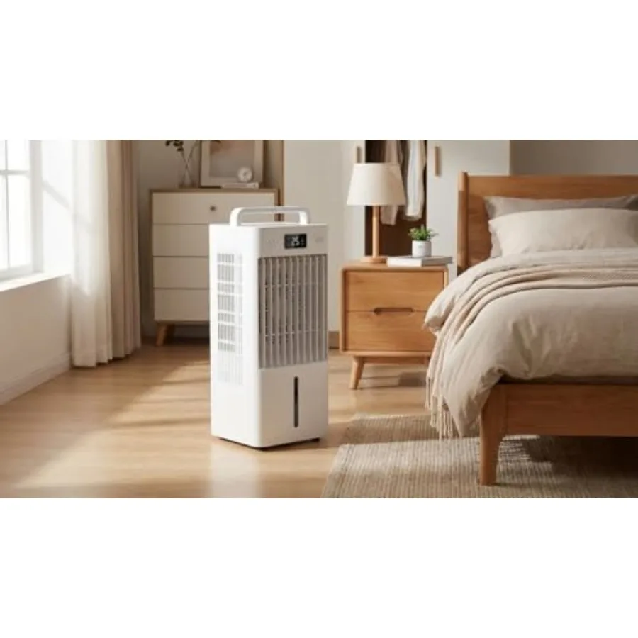 

2.6Gal Portable Swamp Cooler Fan with HEPA Filter, Evaporative Air Cooler, Touch and Remote Control, 3 Speeds and 3 Modes, Ice
