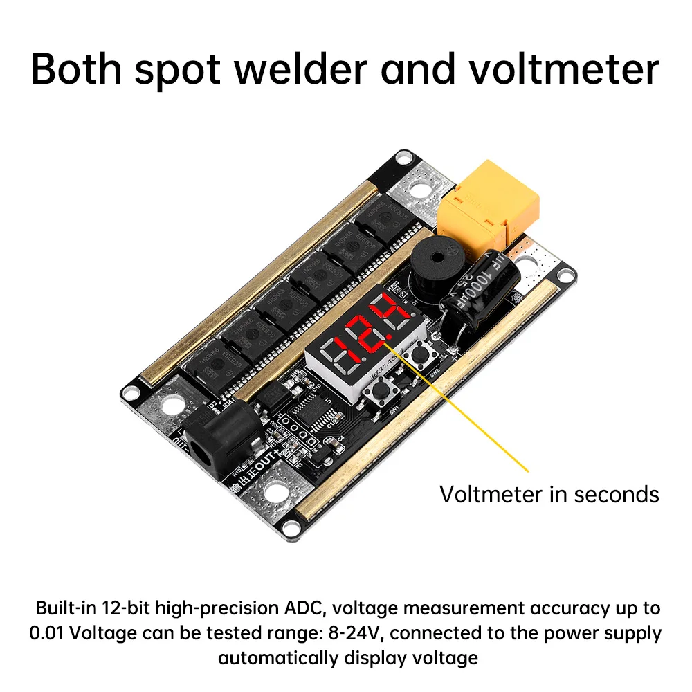 Imagem -06 - Ponto Ajustável Welder Machine Control Board Kit Faça Você Mesmo 99 Engrenagens Power Pontos Ajustáveis 14650 17490 18650 Bateria Ferramenta