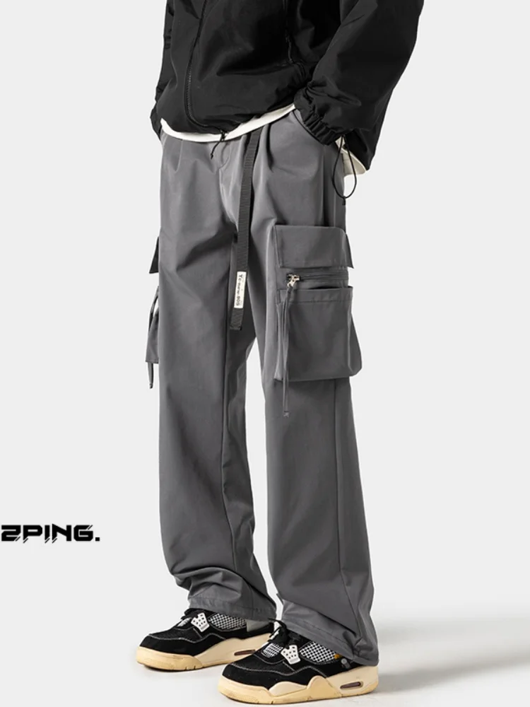 

Outdoor Men's Windproof Waterproof Work Trousers American Sle Paratrooper Pants Spring New Straight Loose Workwear Trousers