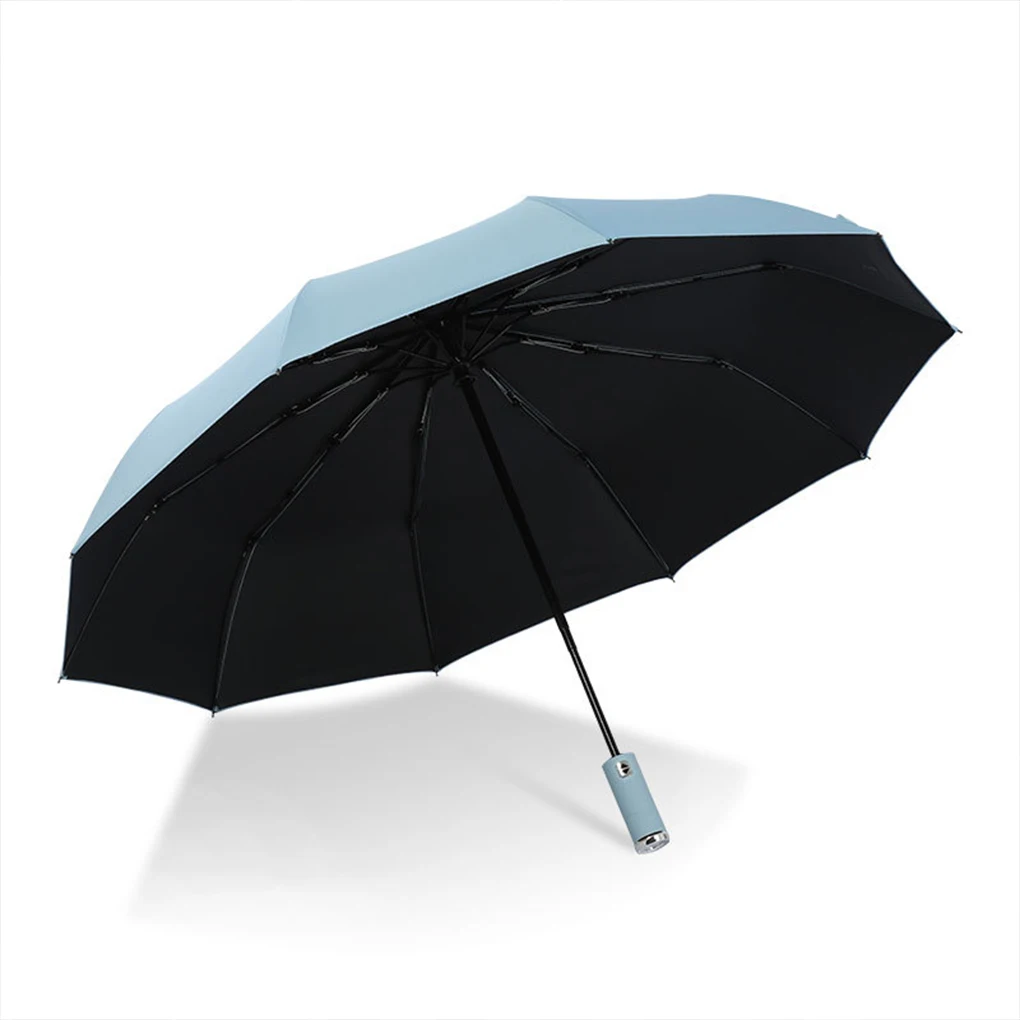 Folding Umbrella with LED Flashlight Windproof Reflective Stripe UV Parasol Umbrellas Waterproof Sunproof Sunshade Sun Rain Day