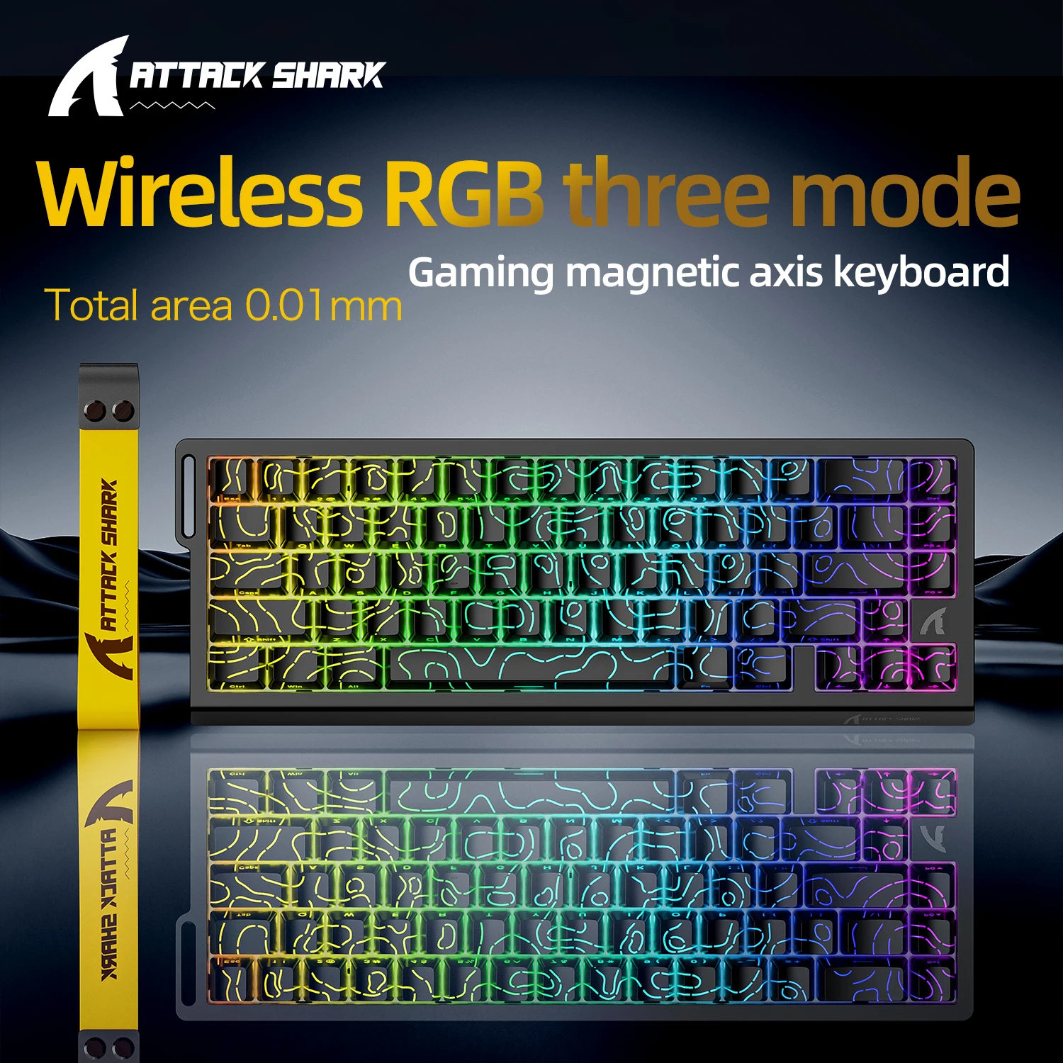 ATTACK SHARK X68HE X68PRO HE Magnetic Axis Gaming Keyboard 0.01mm RT Accuracy 0.125ms Ultra Low Latency Web Driver RGB Backlit image 2