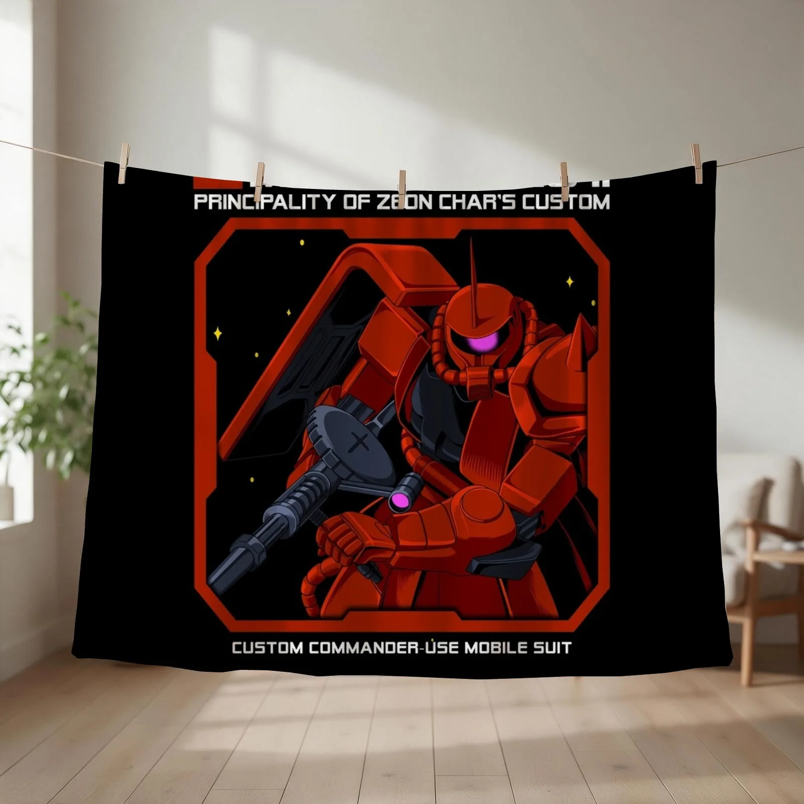 MS-06S Char's Zaku II Throw Blanket Quilt Tourist halloween Beach Blankets