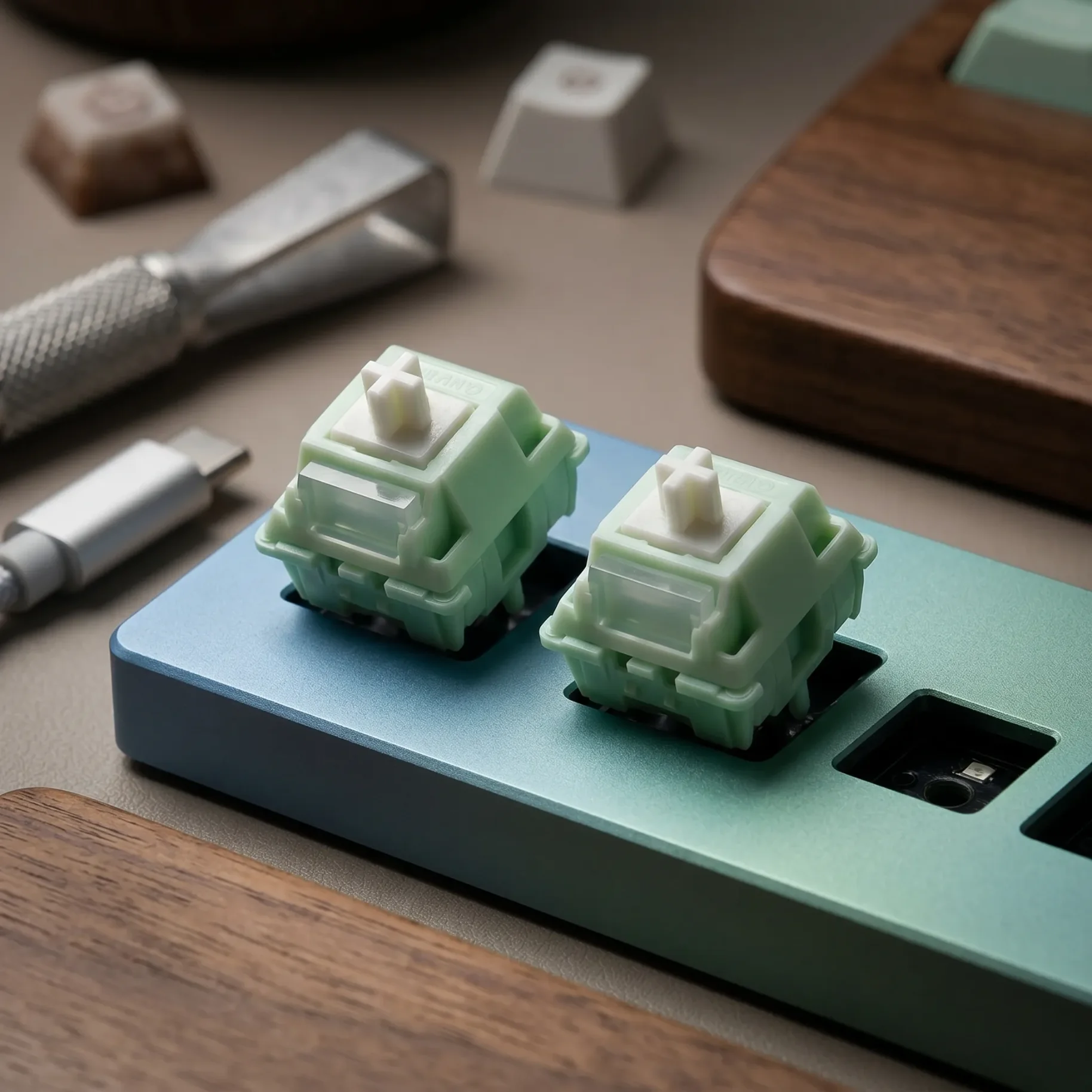 Huano Matcha Latte V2 Linear Switch 45g Pre Lubed 5Pin POM Stem Hot Swap Mechanical Keyboard Switches for Keyboard MX Gaming
