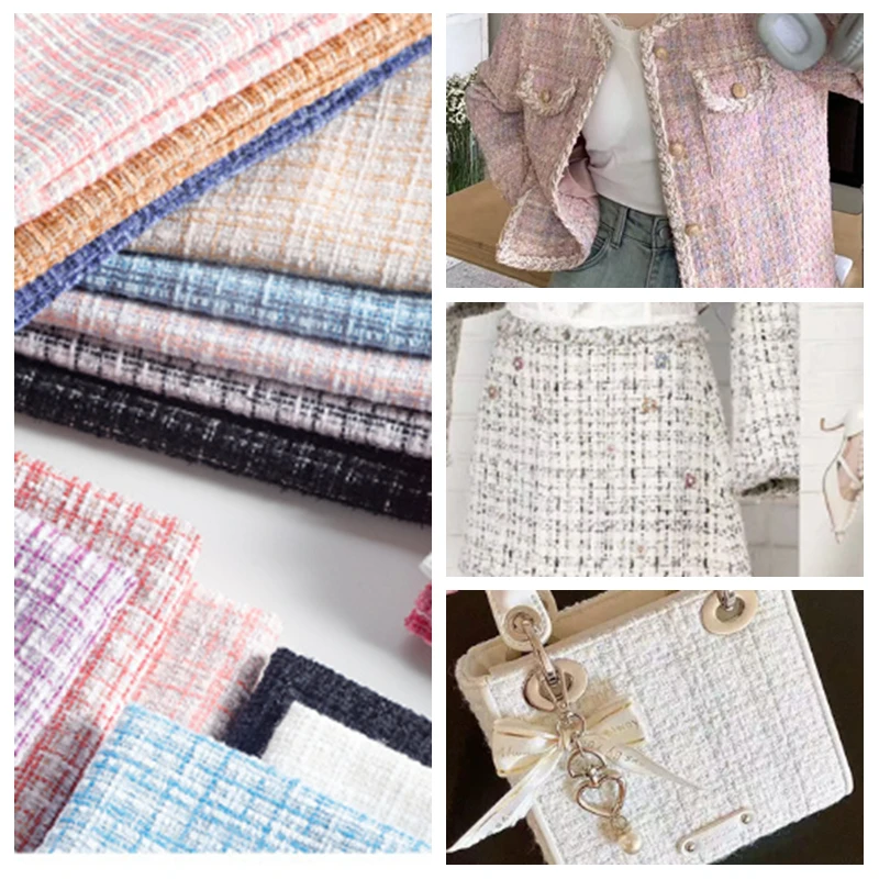 Silver Lurex Tweed Fabric By The Meter for DIY Skirt Shoes Bag Pillow Bouquet Wrap Floral Skirts Dresses Clothing Sewing Cloth