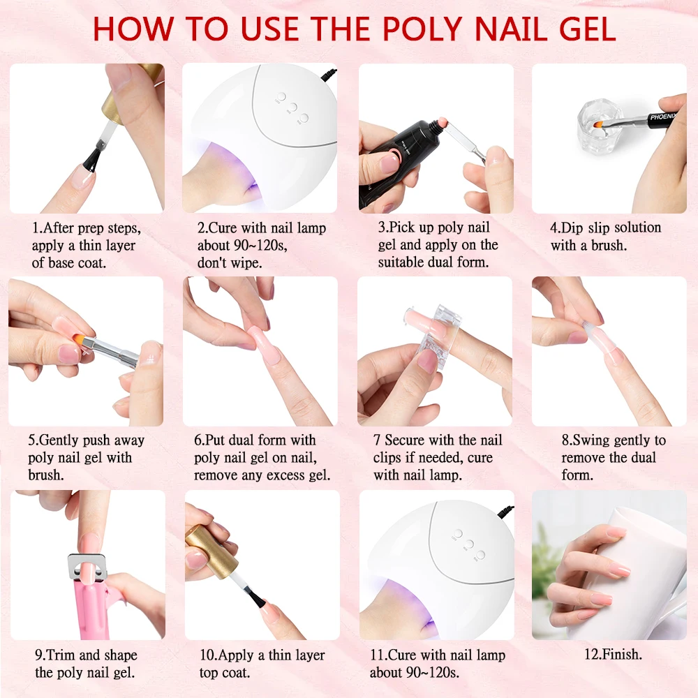 Phoenixy Poly Nail Gel For Nails Extension Semi Permanent Acrylic Gel Varnish Quick Building Gel Polish Poly Nail Gel Extension