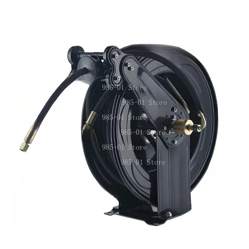 Automatic telescopic pipe reel with 35m steel wire water pipe, high pressure water drum winder for car washing equipment