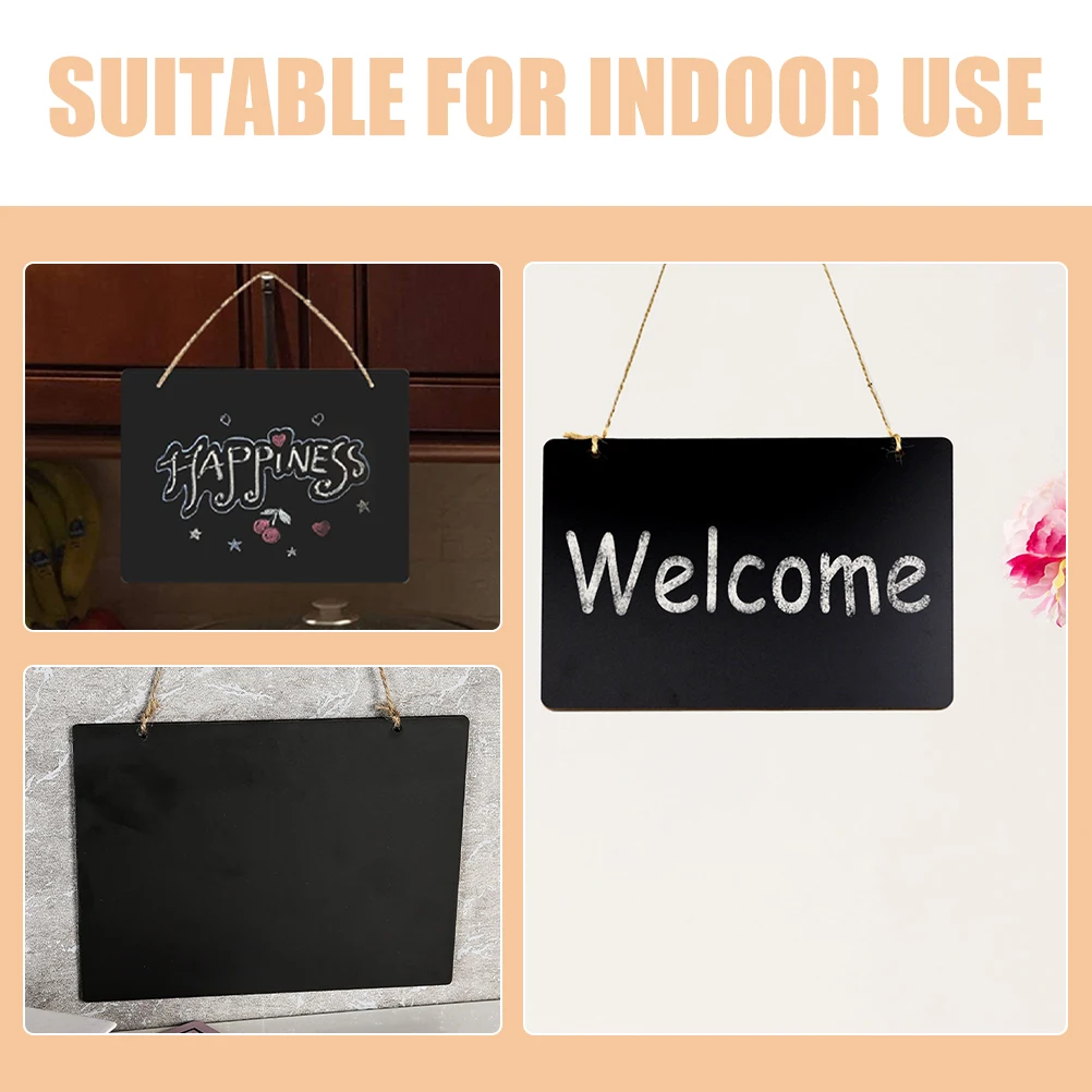 

8 Pcs Small Blackboard Hanging Wood Decorative Price Tag Note Message Board Home Office Display Wooden Chalkboard Sign