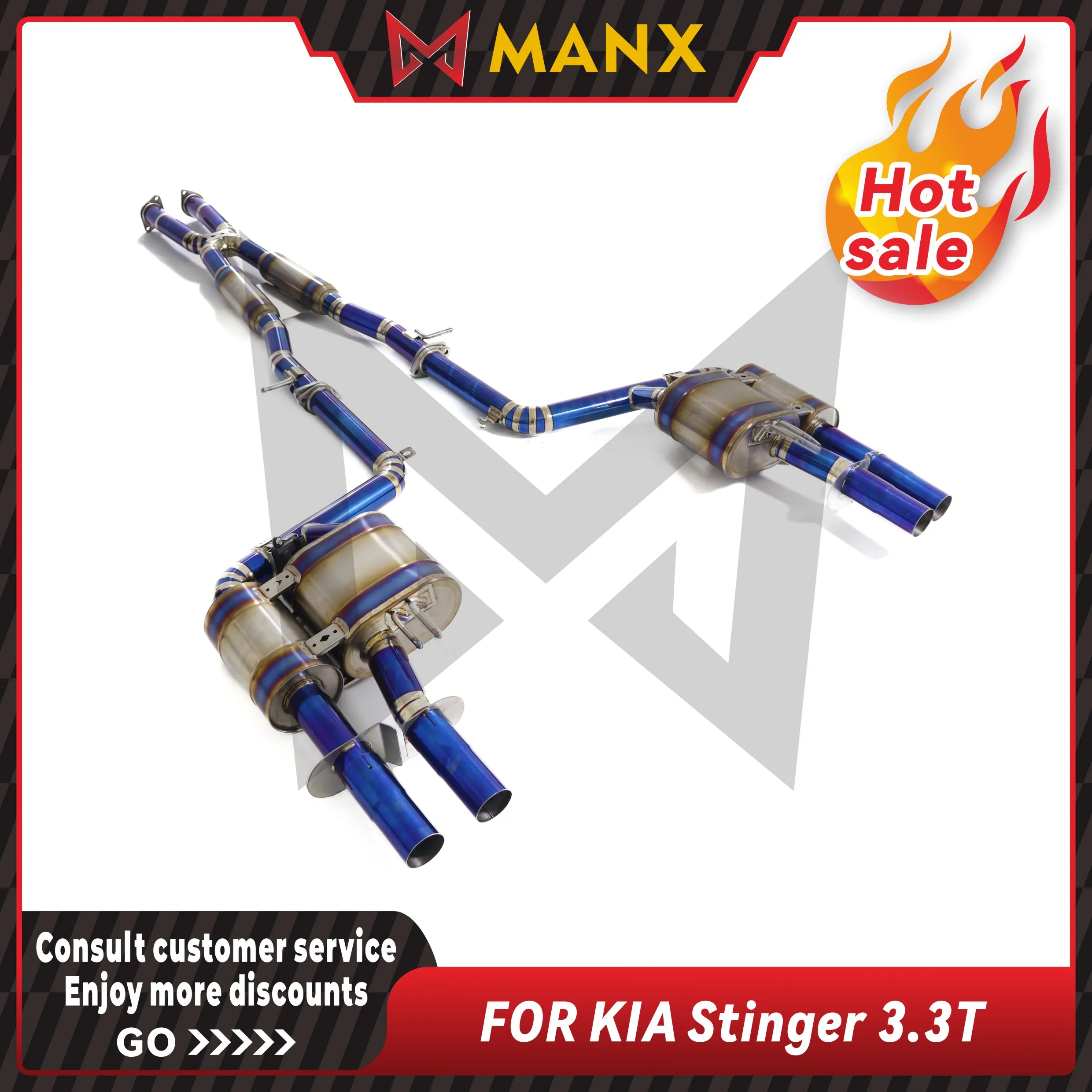 

MANX Car Exhaust system for KIA Stinger 3.3T Titanium Alloy catback Performance exhaust pipe with remote control valve