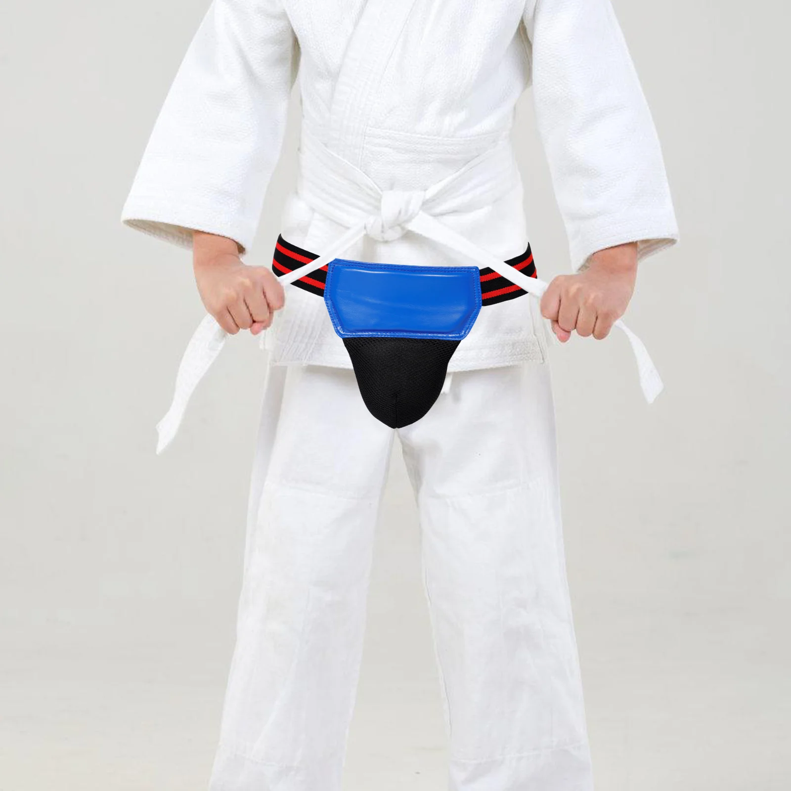 

Boxing Groin Guard Kids Men Blue Taekwondo Karate Crotch Protector Shock Absorbing Stand Up Sports Mma Protection