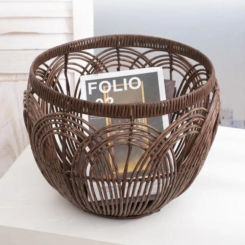 Home Imitation Vine Weaving Household Clothes Storage Baskets Multifunctional Bathroom Creative Large Capacity Dirty Clothes Box