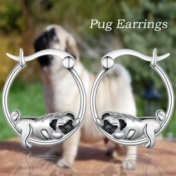 1Pair Cute Lazy Pug Earrings for Women Exquisite Pet Puppy Jewelry Decoration Perfect Holiday Gift for Dog Lovers