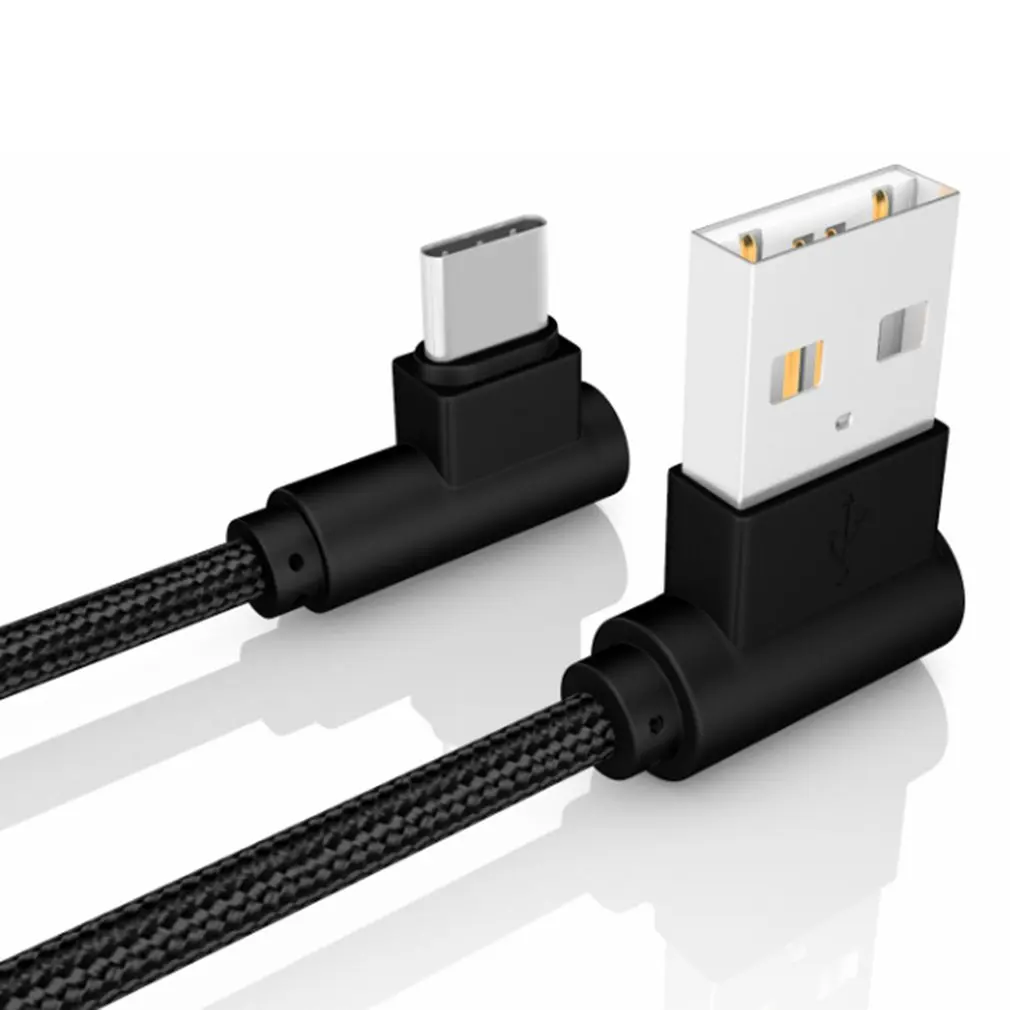 Alta qualidade 25cm usb para tipo c curto 2.4a cabo de carregamento rápido cotovelo 90 graus usb c micro cabo de dados usb para todos os smartphones