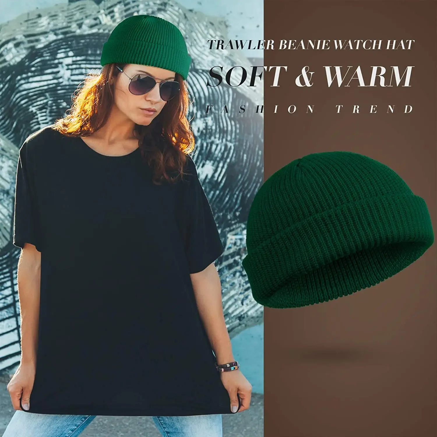 Modne czapka męska typu Beanie czapki z dzianiny chłopięce czapki żeglarskie mankiety Retro granatowy krótki kapelusz jednolity kolor zimowy ciepła