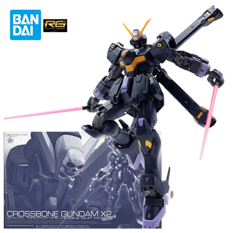 Bandai Crossbone Gundam X Action Figures RG 1/144 XM-X2 Gunpla Mobile Suit Gundam Plastic Model Kit Toys for Boys Gifts