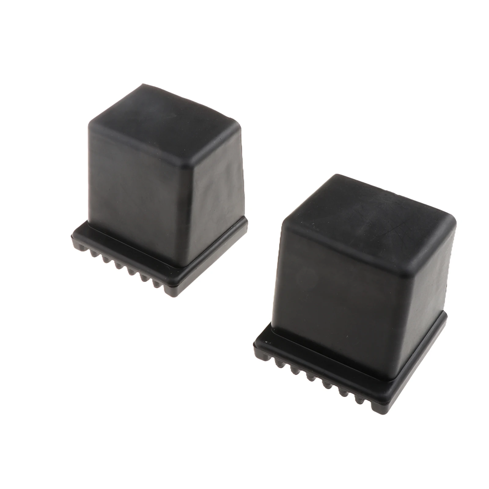 2 Pcs Fitness Equipment End Cap Gym Equipment Rubber End Caps Floor Protectors Replacement Parts Non-slip Square End Cover