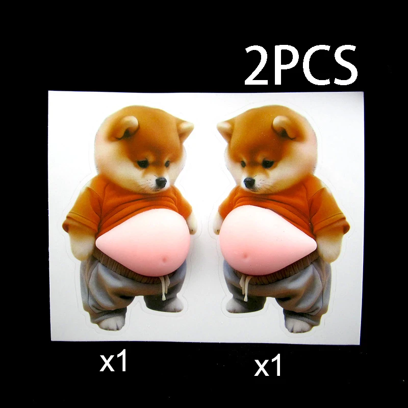 Niedlicher Shiba Inu Silikon-Bauch-Türstopper, selbstklebender Aufkleber-Türstopper, Anti-Kollisions-Aufkleber für den Schutz von Haus- und Autotüren.