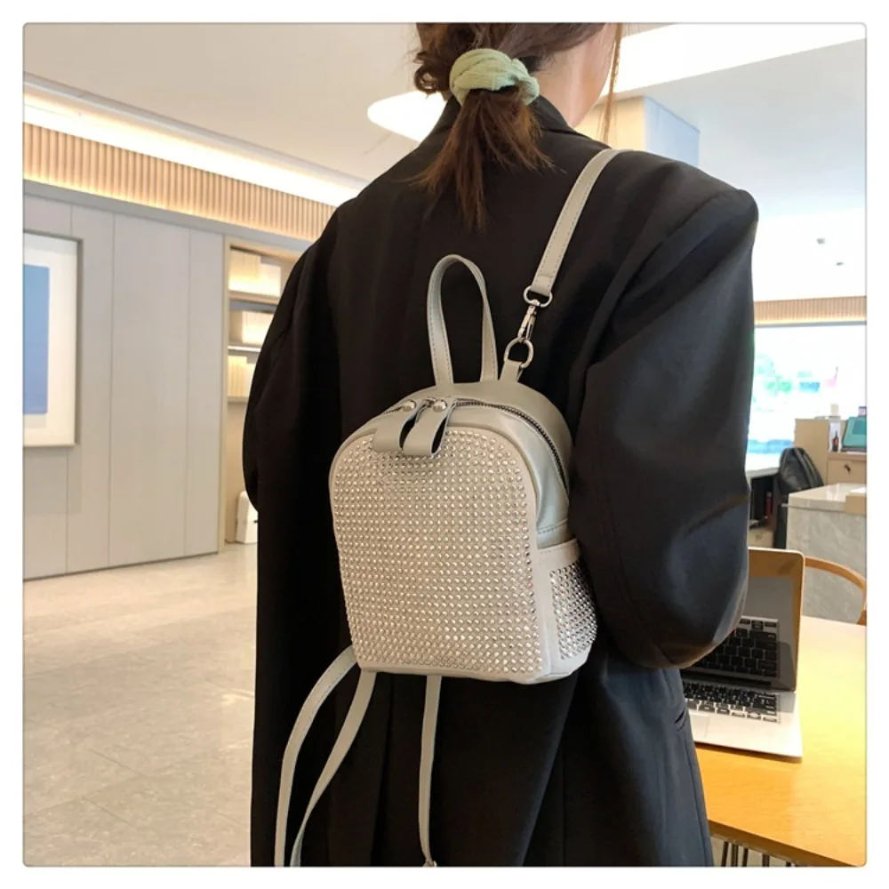 Female Backpack PU Small Teenage Girls Fashion Leisure Zipper Shoulder Bag Knapsack High-capacity Women Mini School Backpack