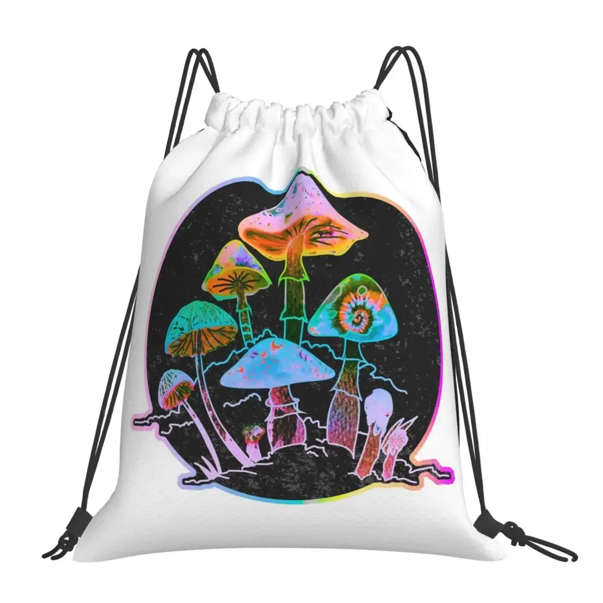 Garden Of Shrooms 2020 Backpacks Portable Drawstring Bags Drawstring Bundle Pocket Sundries Bag BookBag For Travel School