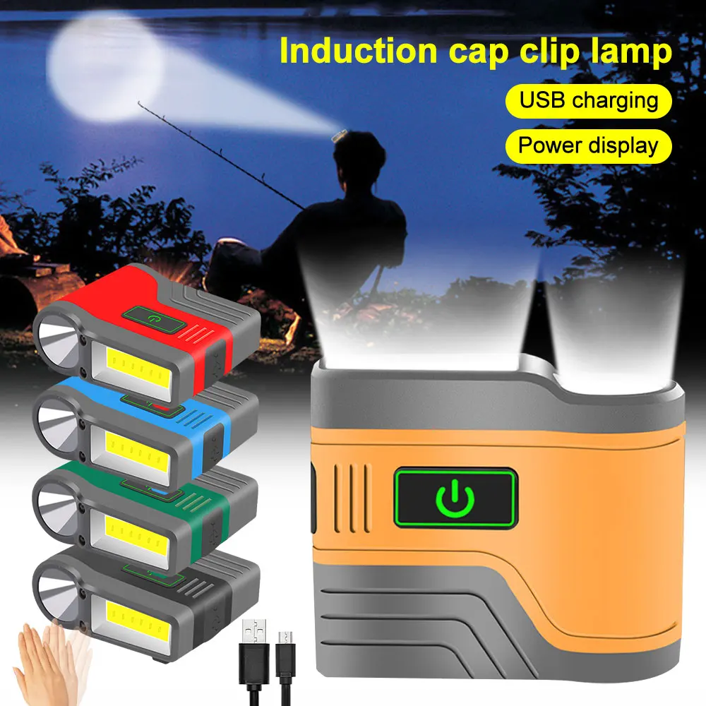 

800ma COB induction USB charging CAP CLAMP LAMP LED headlamp floodlight headlamp headwear waterproof night fishing camping lamp