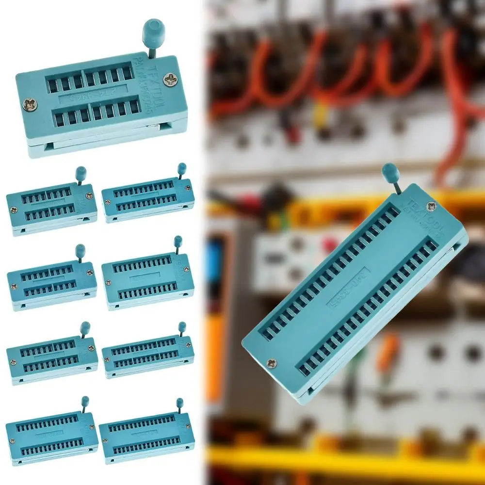 14 16 18 20 24 28 32 40 P Pin IC Lock Seat Zif Socket 2.54 MM Green ZIF IC Socket DIP Universal Test Solder Type Socket
