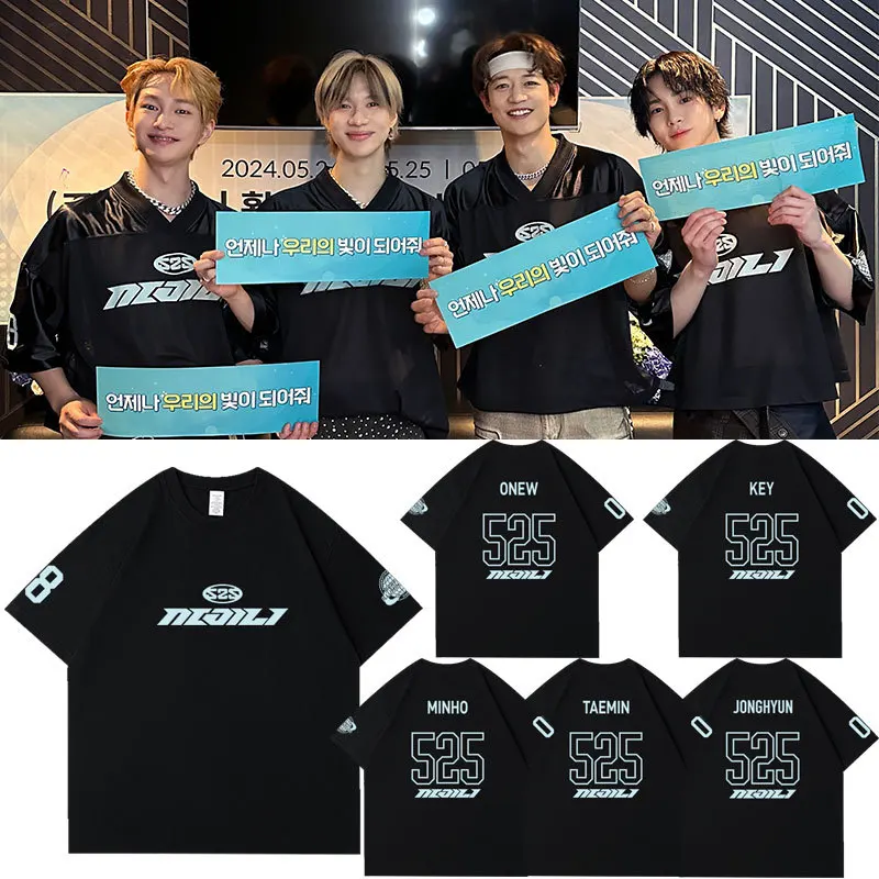 SHINee-Camiseta con la espalda de SHINee para hombre y mujer, Camisa de algodón de alta calidad, Camiseta holgada de manga corta de verano