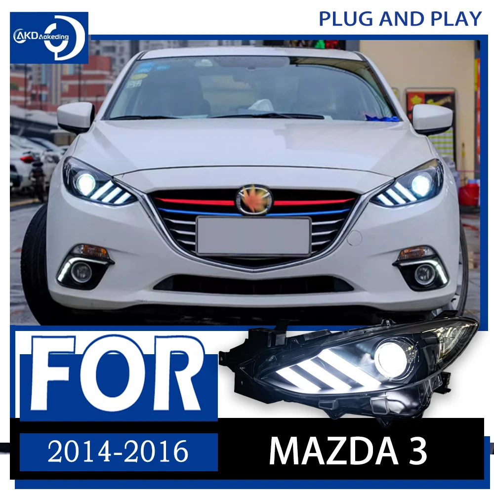 

AKD Cars Styling Headlight For Mazda 3 Mazda3 Axela 2014-2016 Headlights LED Running lights Bi-Xenon Beam Fog lights angel eyes