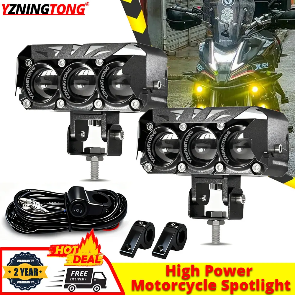 

Dual Color Motorcycle Led Headlight Bulb 500W LED Spotlights for BMW Motorbike Bike Additional Fog Lamp Moto Headlamp 12V 24V