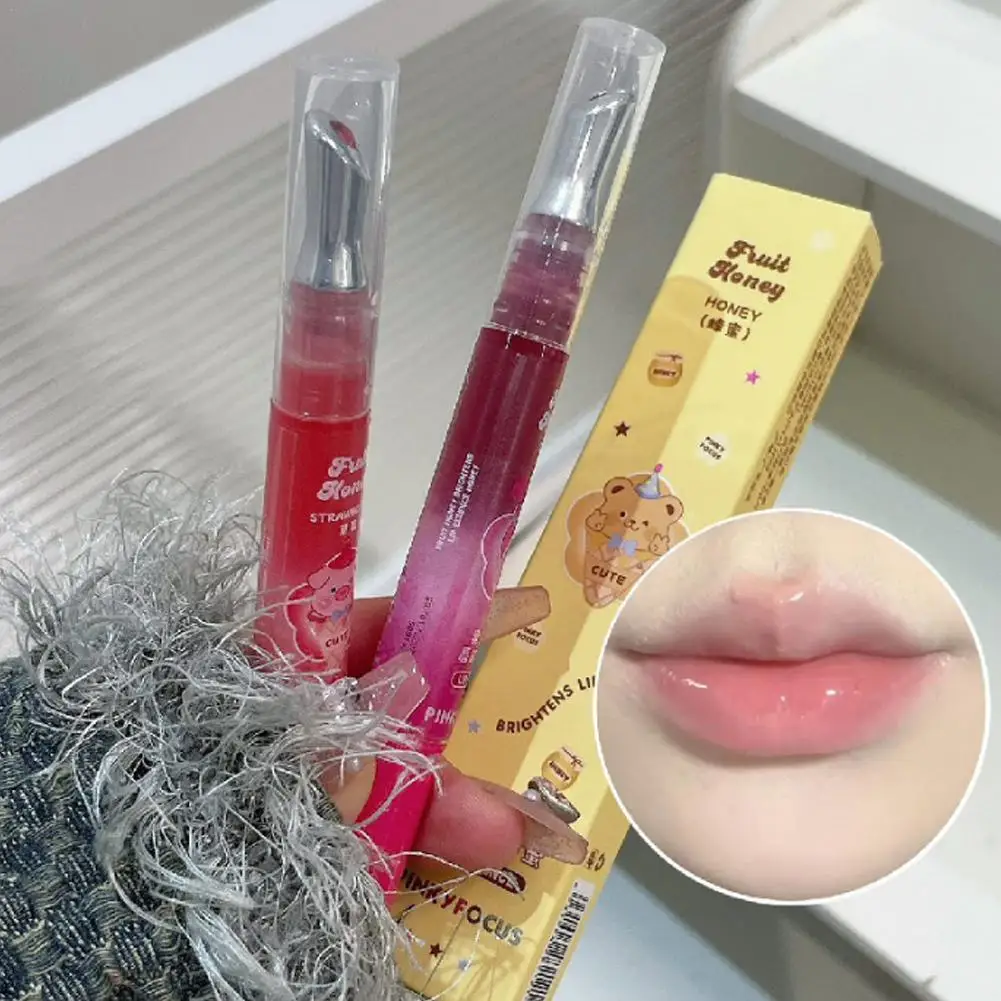 Water Mirror Lip Glaze Peach Berry Color Moisturizing Lip Balm Non-sticky Lasting Lipstick Strawberry Color Dudu Plumping Lip Gl