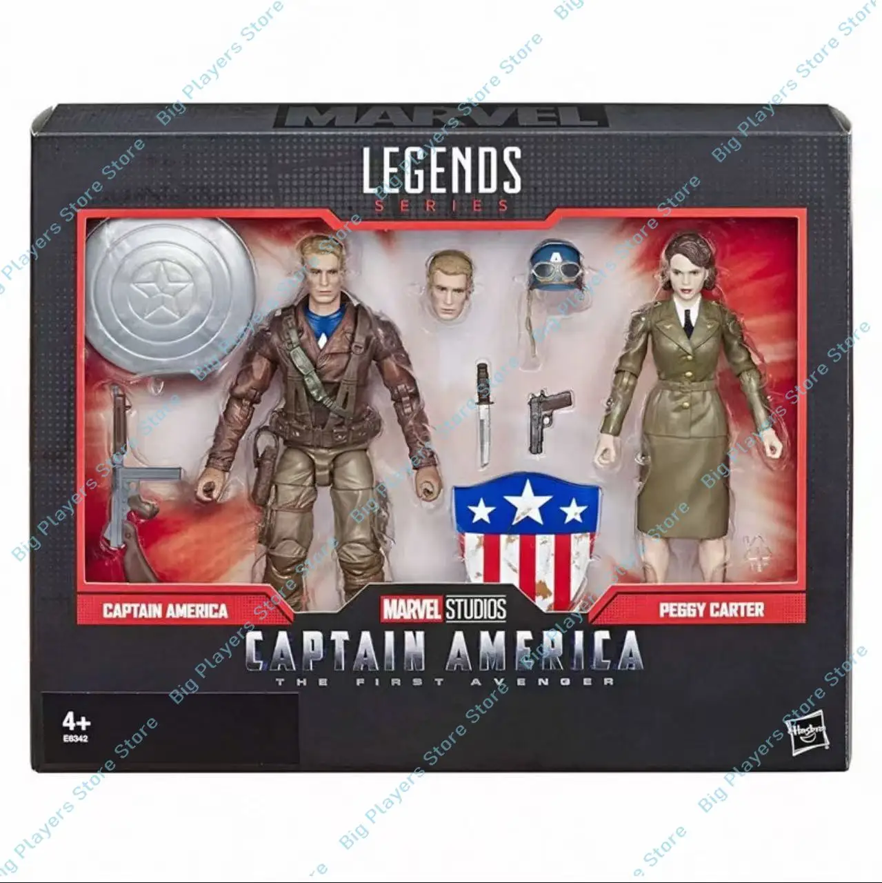 Hasbro Marvel Legends Figura del Capitán América de 6 pulgadas Conjunto de Carter del 80.o aniversario