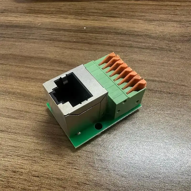 1Pc Data Adapter Board Female Socket Guide Rail Installation Terminals Connector RJ45 Network Port Terminal Block Welding Free.