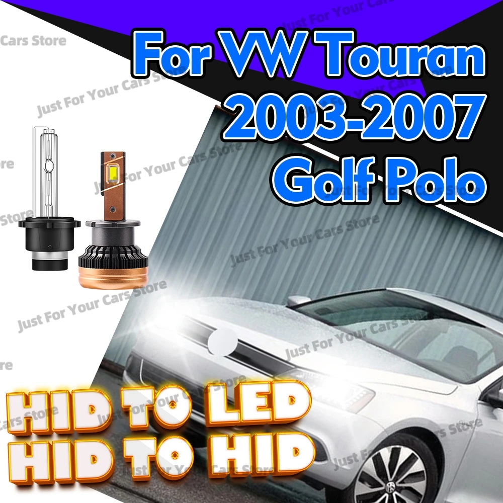 

2 шт. для VW Touran 2003-2007 Golf Polo ярко-белые 6000K ксеноновые HID/светодиодные фары D2S 12 В аксессуары для фар