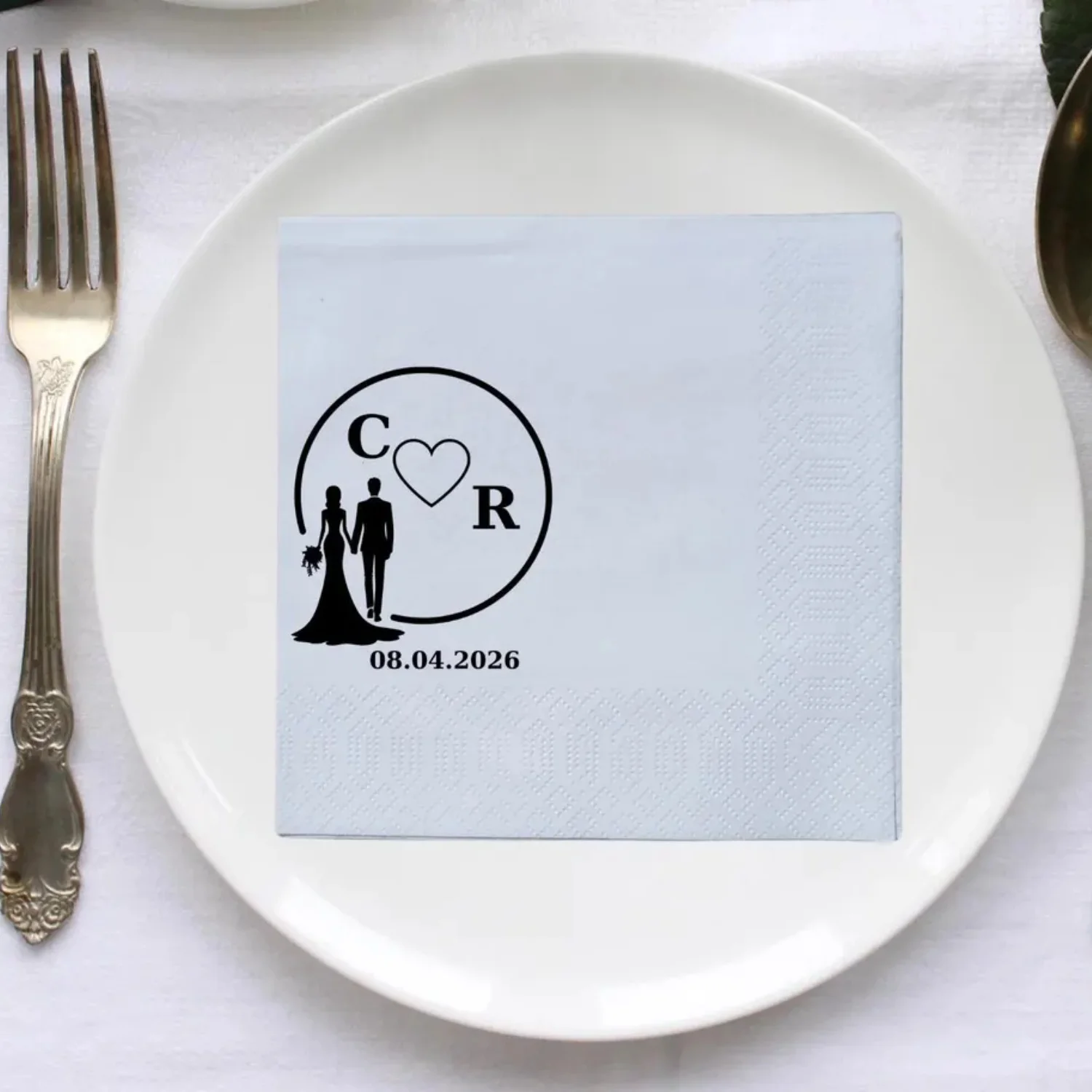 

50 шт. свадебная салфетка с цветочным принтом на заказ с именами и датой, свадебный душ