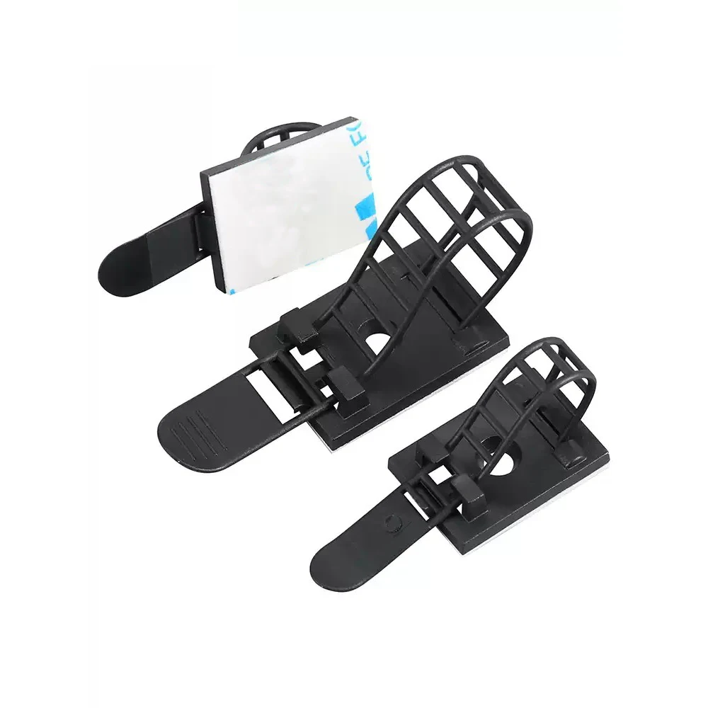 Fascetta per cavi regolabile Supporti autoadesivi Clip per cavi Cavo di rete in plastica Cavo di alimentazione Morsetto per fascetta per cavi per auto