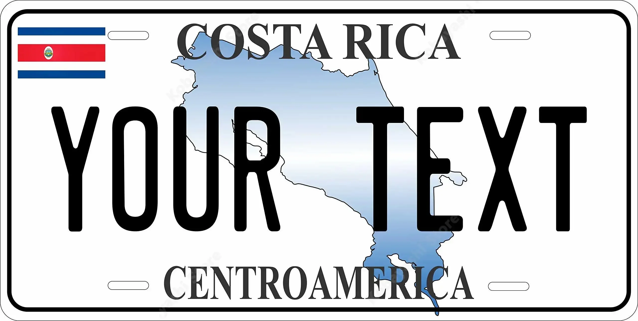 Costa Rica Map Personalized Custom Novelty Tag Vehicle Car Auto Motorcycle Moped Bike Bicycle  Plate.