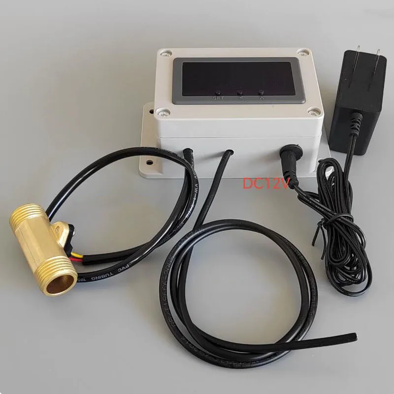 Digital Display Automatic Control Flow Meter with Break Flow Alarm G1/4 Thread Water Pipe Flow Rate Measurement Liquid Meter
