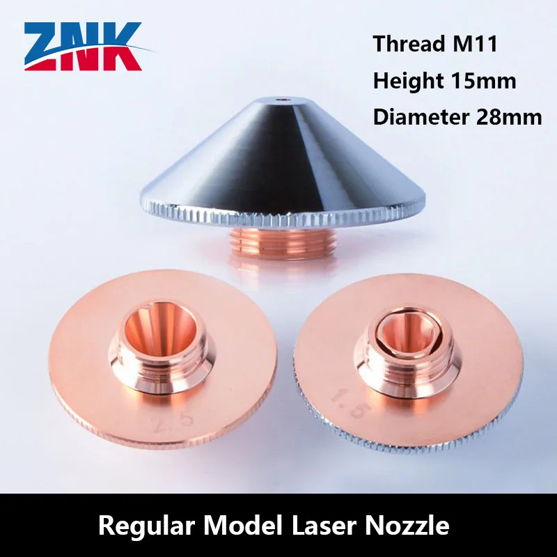 Laser nozzle cutting head, copper cutting nozzle, single-layer nozzle, double-layer nozzle（D28 H15 M11）