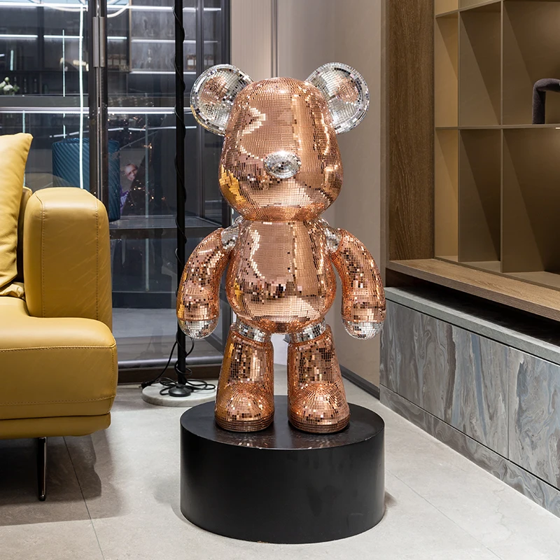 Home Decor Creative Vitality Bear Statues Floor Decoration Nordic Living Room Large Animal Sculpture Ornaments Housewarming Gift