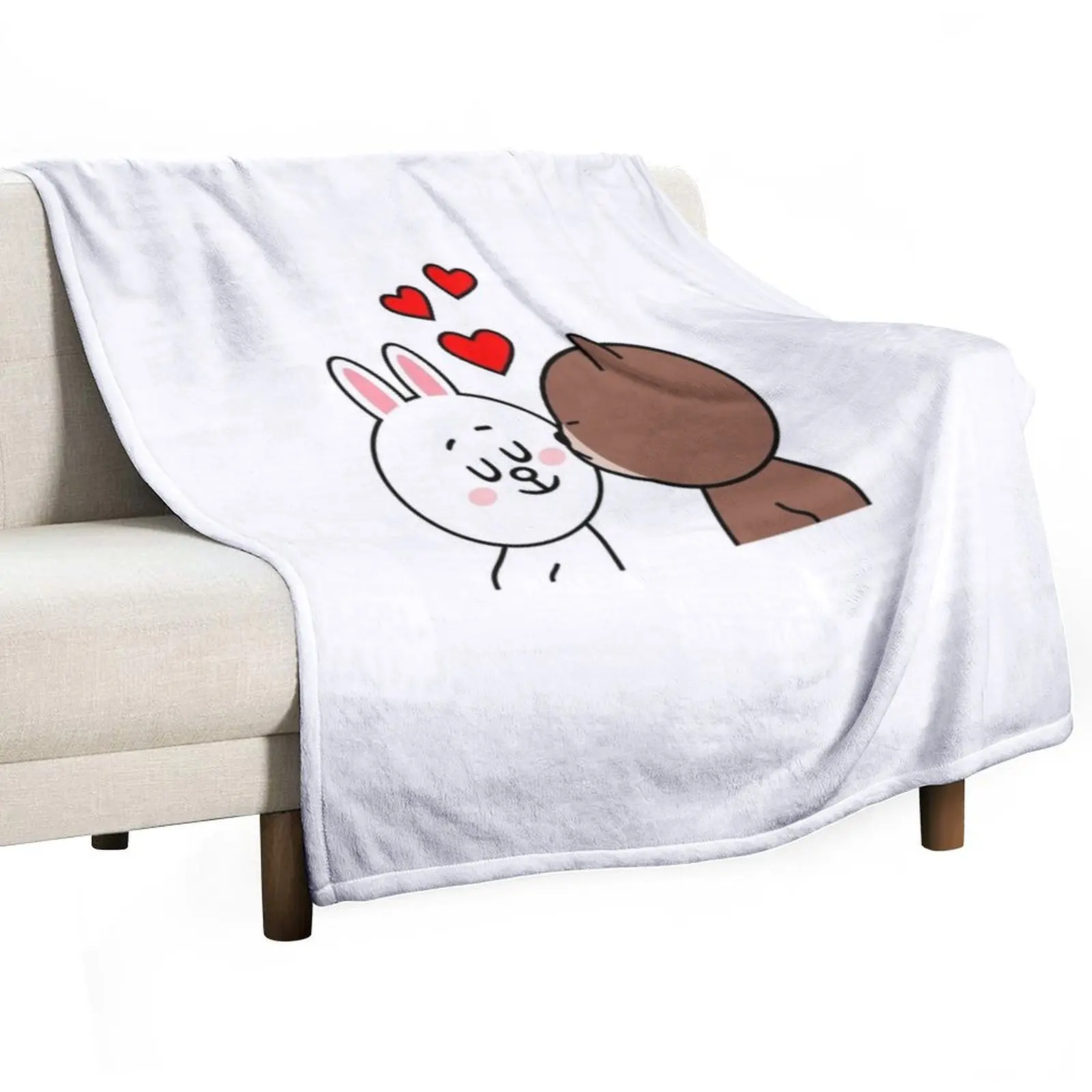 Brown Bear Cony Bunny Rabbit The Kiss Classic T-Shirt Throw Blanket Extra Large Throw Luxury Luxury Brand Blankets