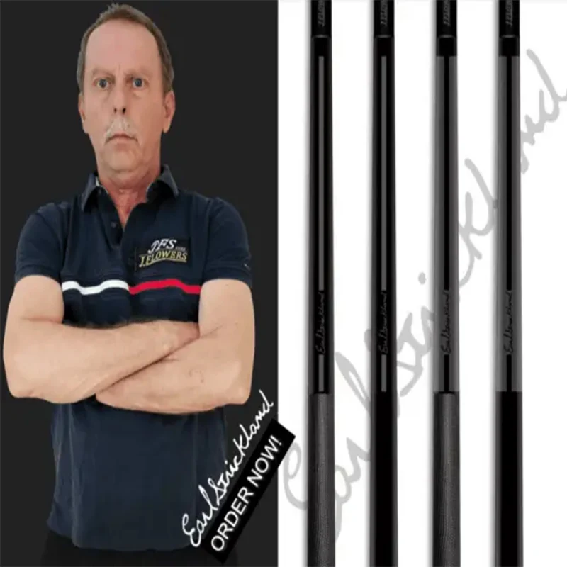 JFlowers-Pool Cue Billiard Stick, Carbon Fibre Shaft, Leather Grip, 1/2 Split Cues, Tip Size 12.5mm, Strickland - Legends