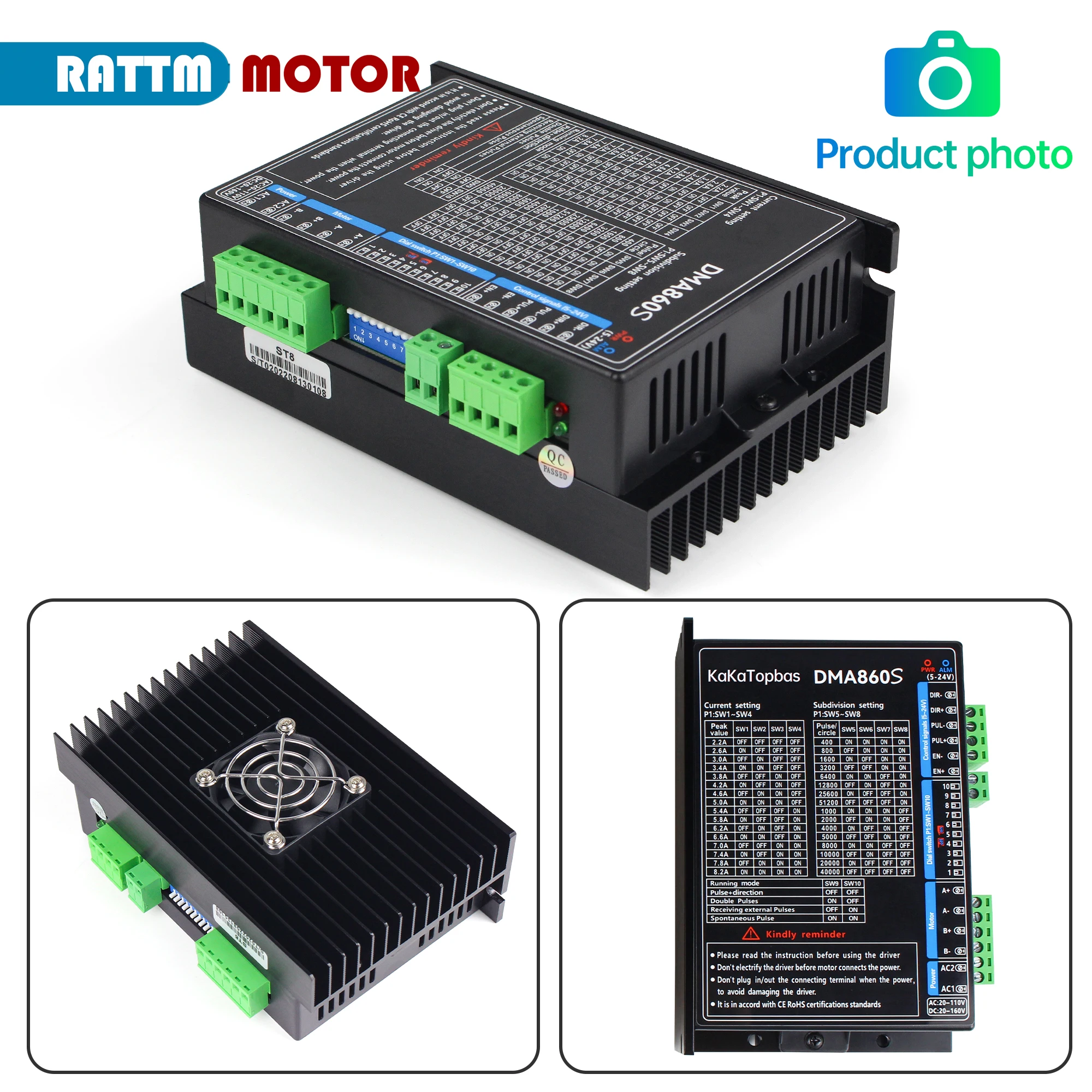 Imagem -06 - Motorista do Motor Deslizante Nema34 Dma860s 2.2a8.2a 18110v C.a. 18-160v C.c. Cnc