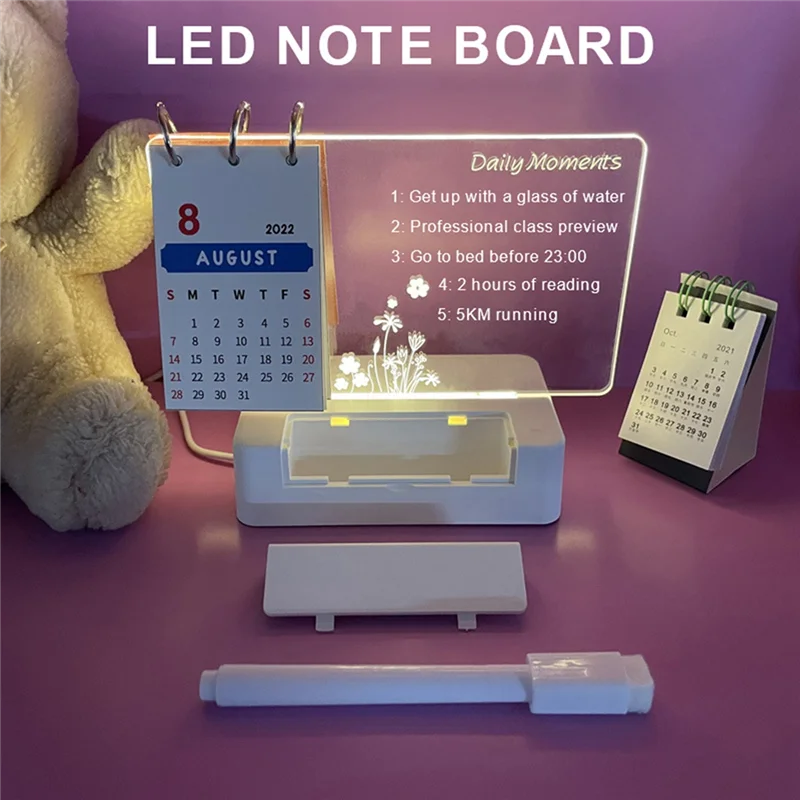 Veilleuse LED créative pour tableau de notes, babillard USB, lumière de vacances avec stylo, cadeau pour la décoration, lampe de nuit