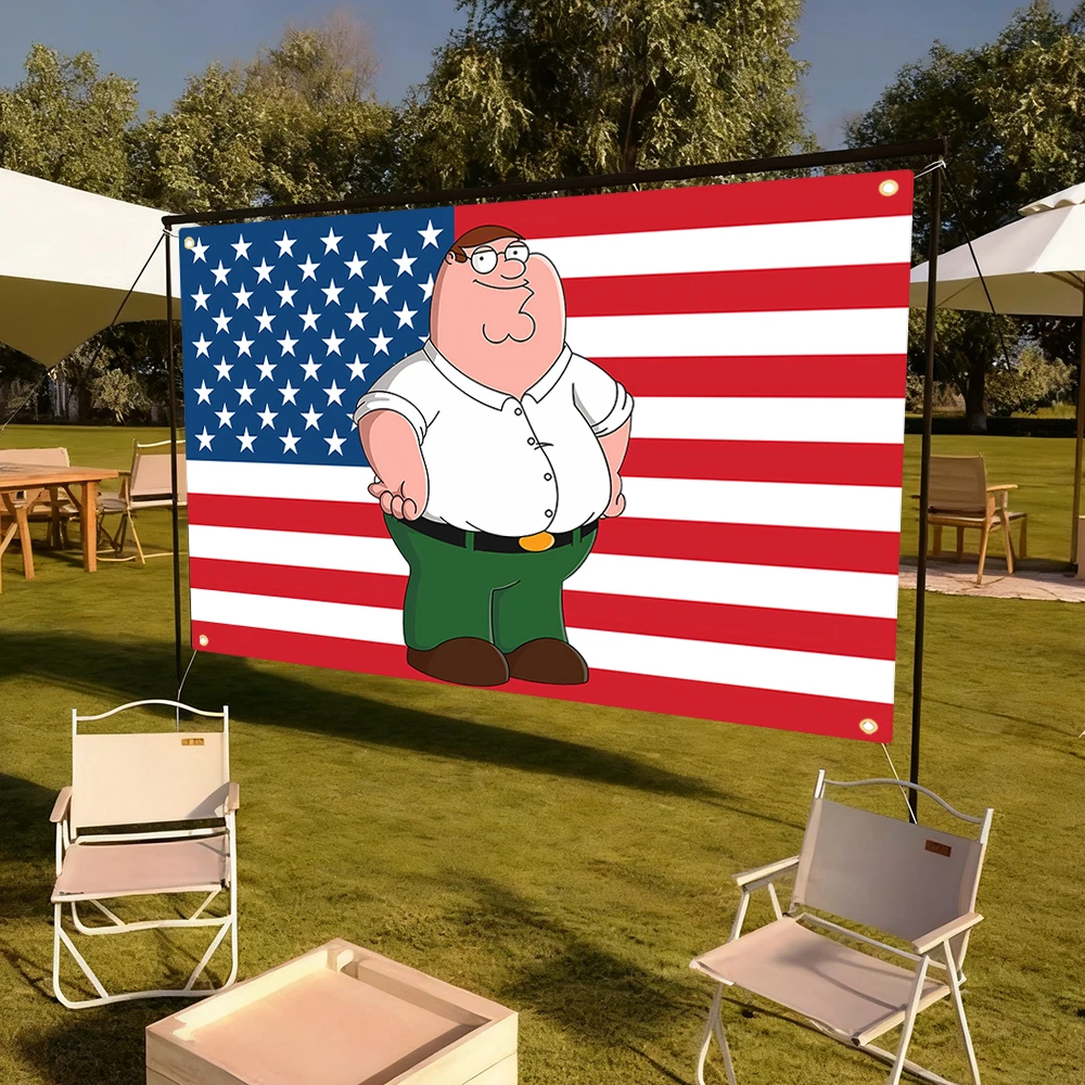 Peter Stewie Griffins Flag Funny Cartoon Character Tapestry Wall Hanging Home Decor For Bedroom Living Room Dorm Office Party