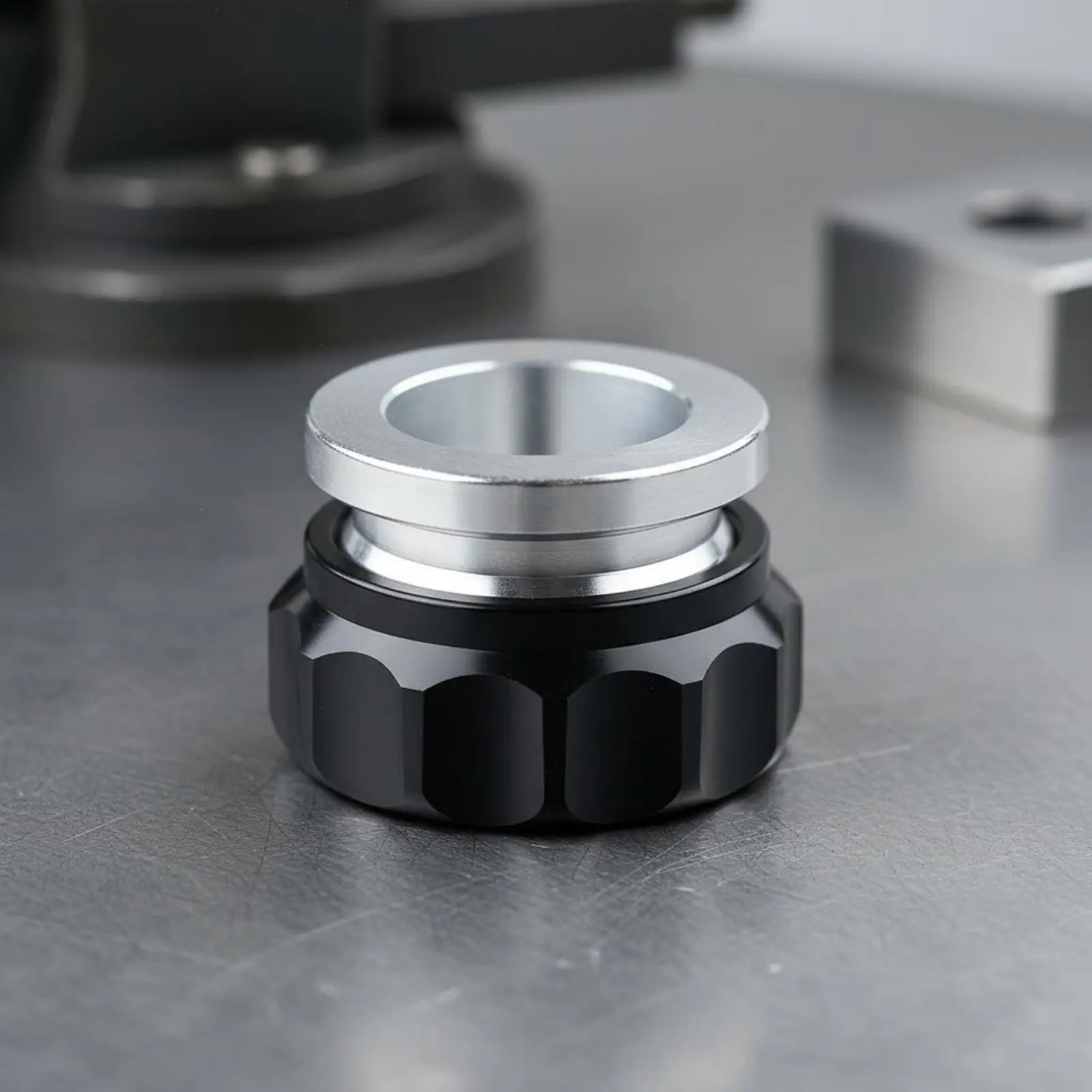 Weld on Filler Cap Anodized Finish Weldable Reservoir Bung and Cap Billet Aluminum Filler Neck Knurled Grip for Racers - view 2