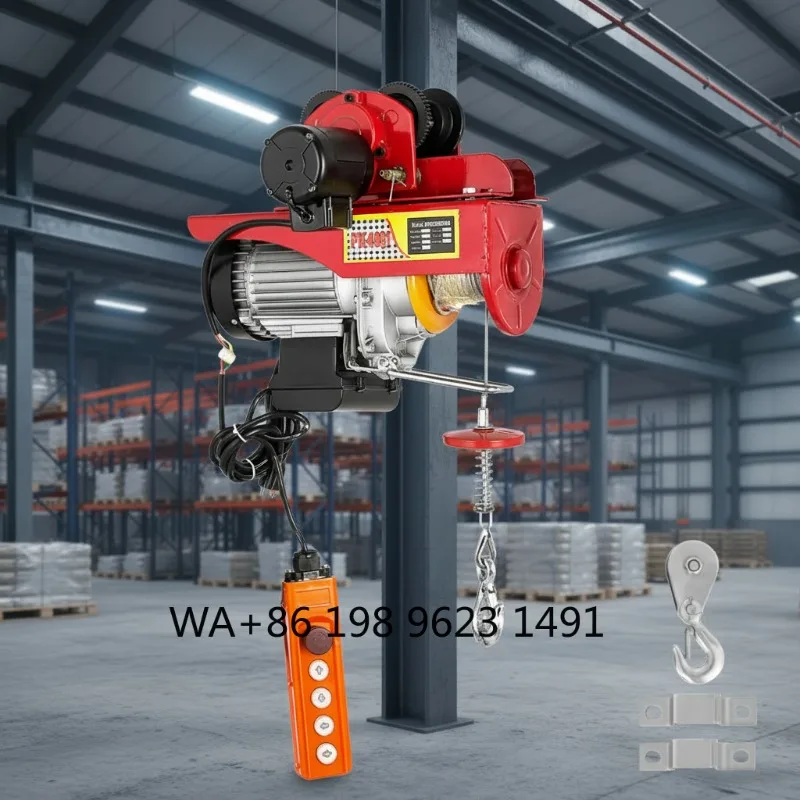 

PA Series Mini Electric Wire Rope HoistRemote Control Motorized Trolley Overhead Winch Construction Lifting Machine