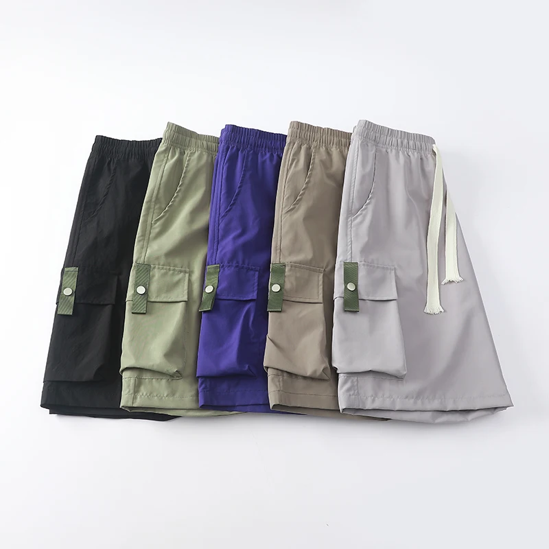 

Men's Multi-Color Cargo Shorts Elastic Waist Drawstring Casual Loose Fit Lightweight Shorts with Functional Pockets for Daily