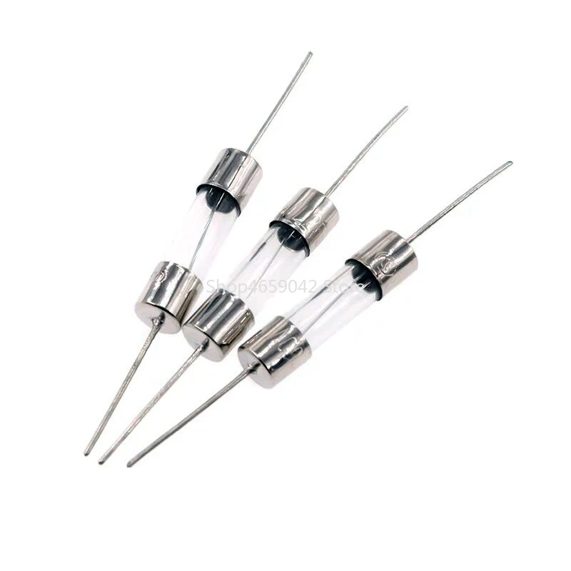 10pcs 5*20mm Axial Glass Fuse Fast Blow with Lead Wire 5*20 250V 0.5A/1A/2A/3A/3.15A/4A/5A/6.3A/8A/10A/12A/15A  Fuse Tube